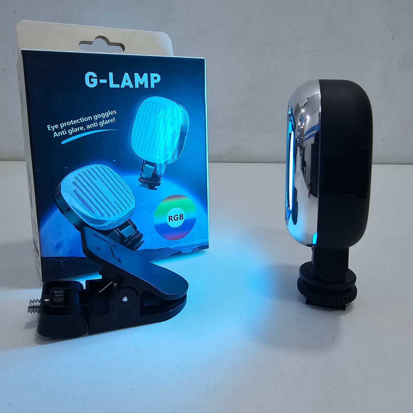 Led g-lamp إضاءة متعددة الألوان مع مشبك لتثبيتها على هاتف أو الكاميرا