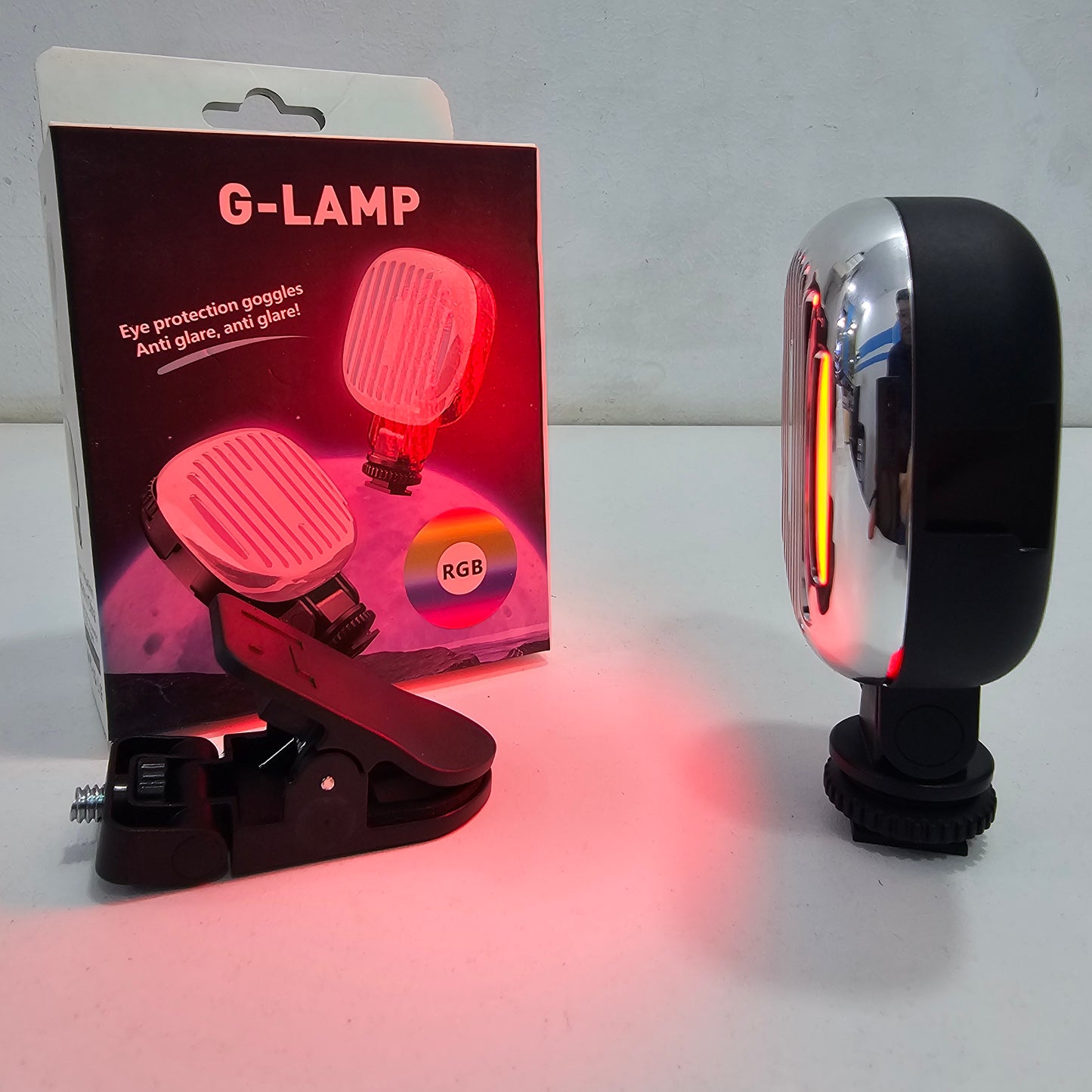 Led g-lamp إضاءة متعددة الألوان مع مشبك لتثبيتها على هاتف أو الكاميرا
