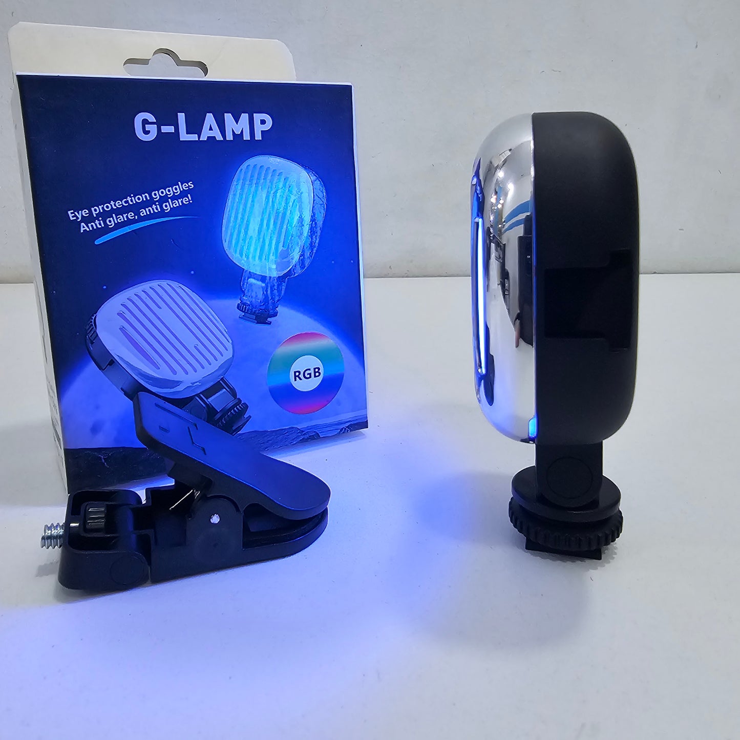 Led g-lamp إضاءة متعددة الألوان مع مشبك لتثبيتها على هاتف أو الكاميرا