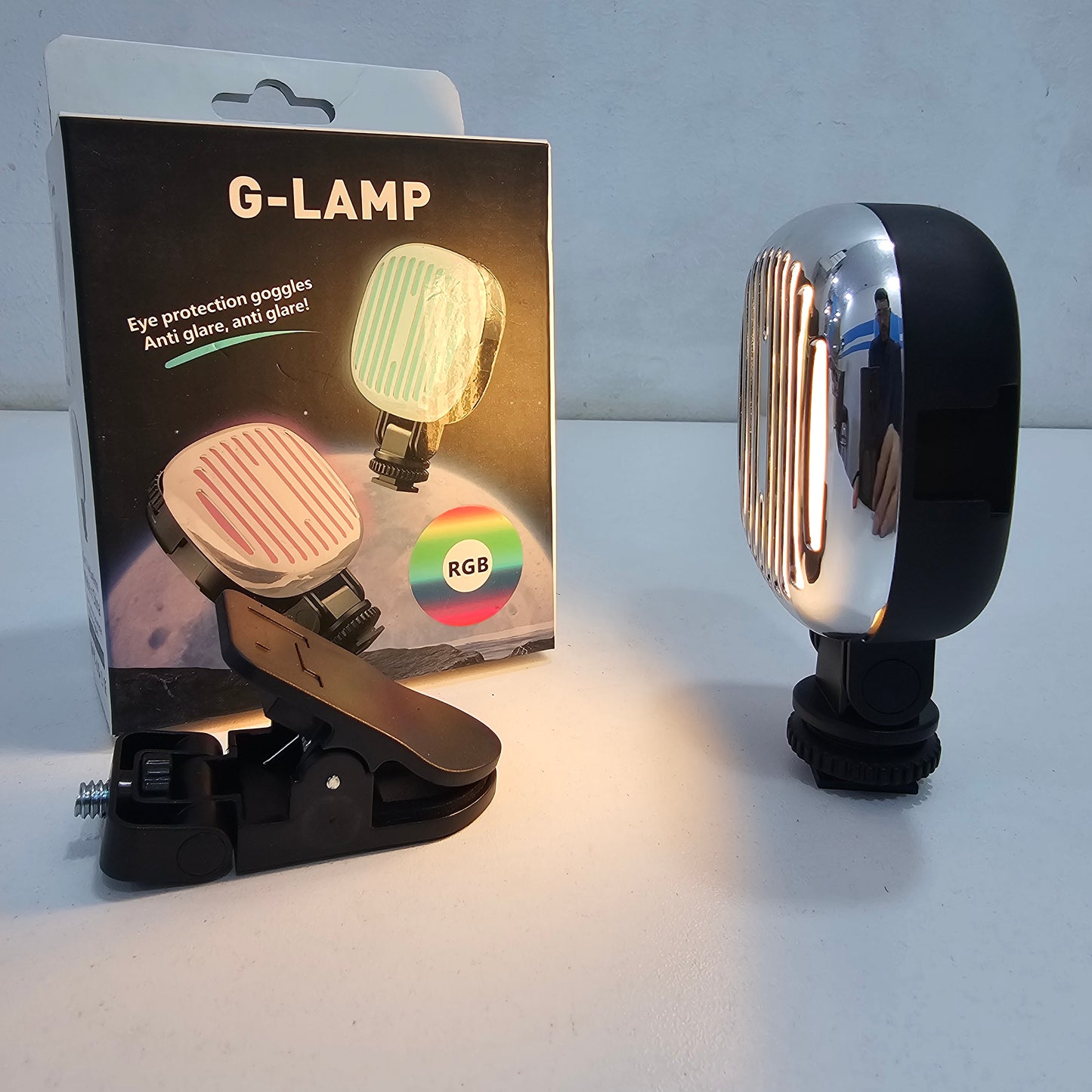 Led g-lamp إضاءة متعددة الألوان مع مشبك لتثبيتها على هاتف أو الكاميرا