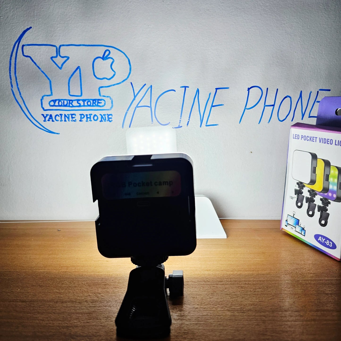 Led rgb 💡إضاءة متعددة الألوان قابل لإعادة الشحن مع ميكروفون مجاني