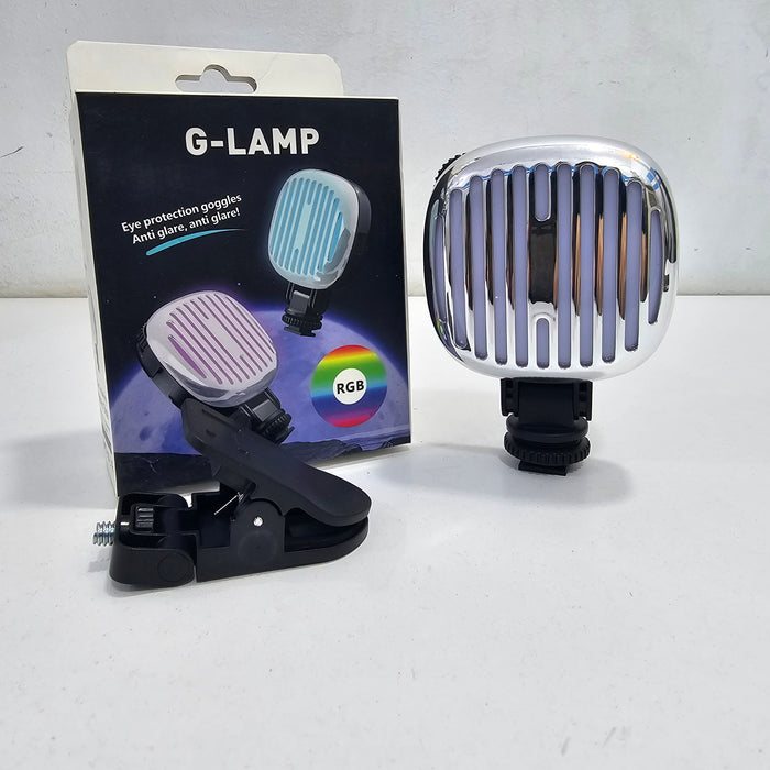 Led g-lamp إضاءة متعددة الألوان مع مشبك لتثبيتها على هاتف أو الكاميرا