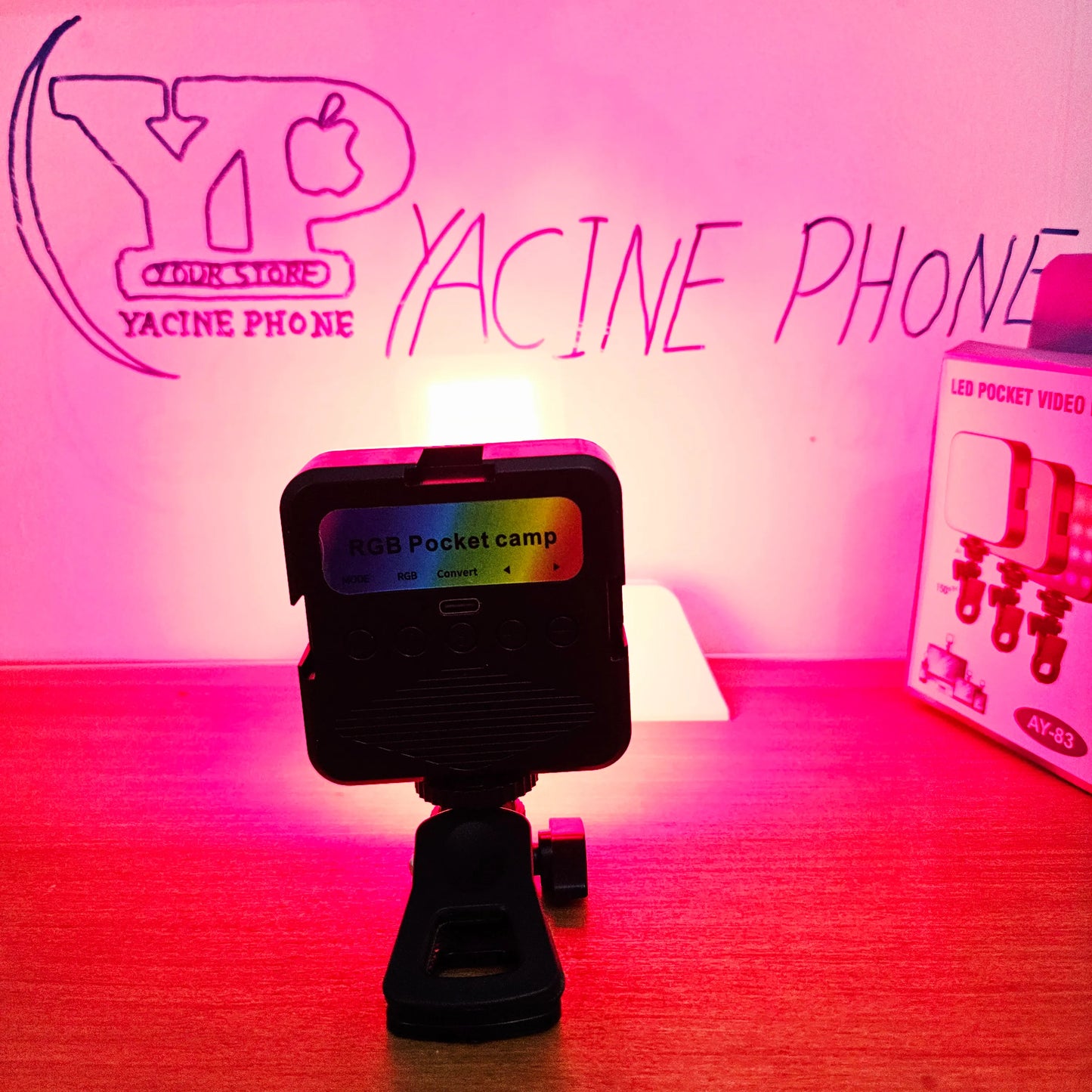 Led rgb 💡إضاءة متعددة الألوان قابل لإعادة الشحن مع ميكروفون مجاني