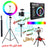 Ring light 26cm rgb متعددة الألوان مع تريبود باطل