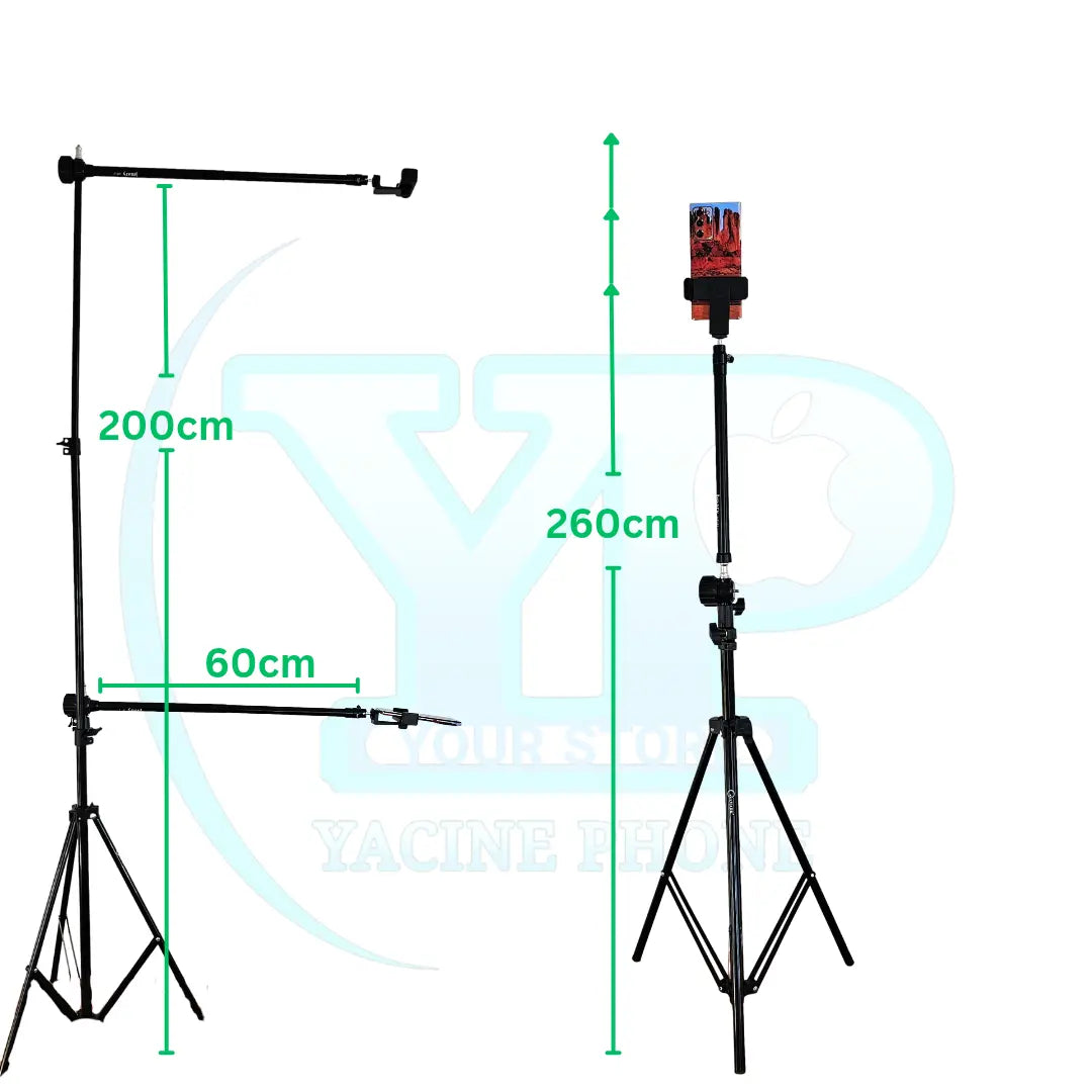 تريبود بطول 2 متر تصوير أفقي و عمودي مع دوران 360°