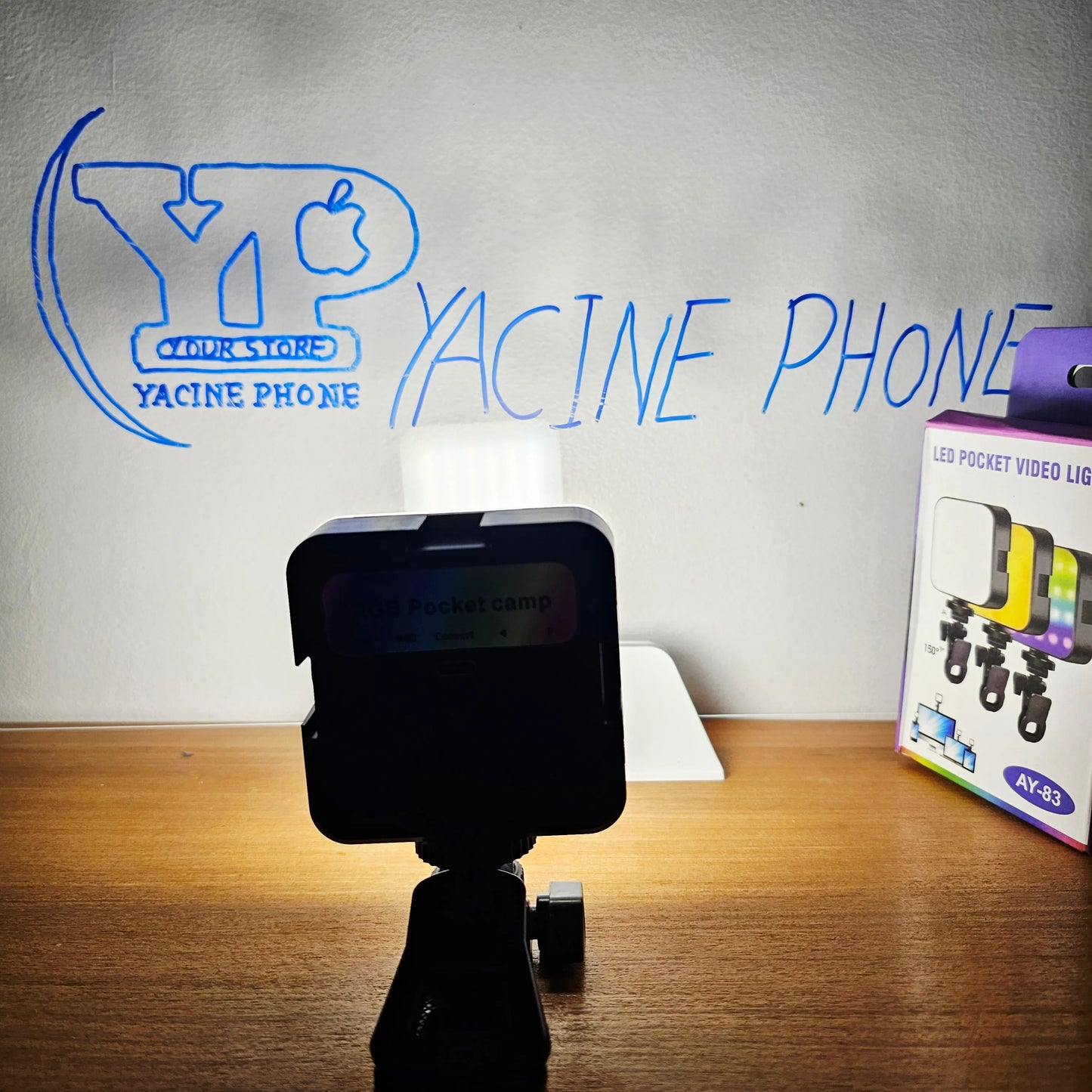 Led rgb 💡إضاءة متعددة الألوان قابل لإعادة الشحن مع ميكروفون مجاني