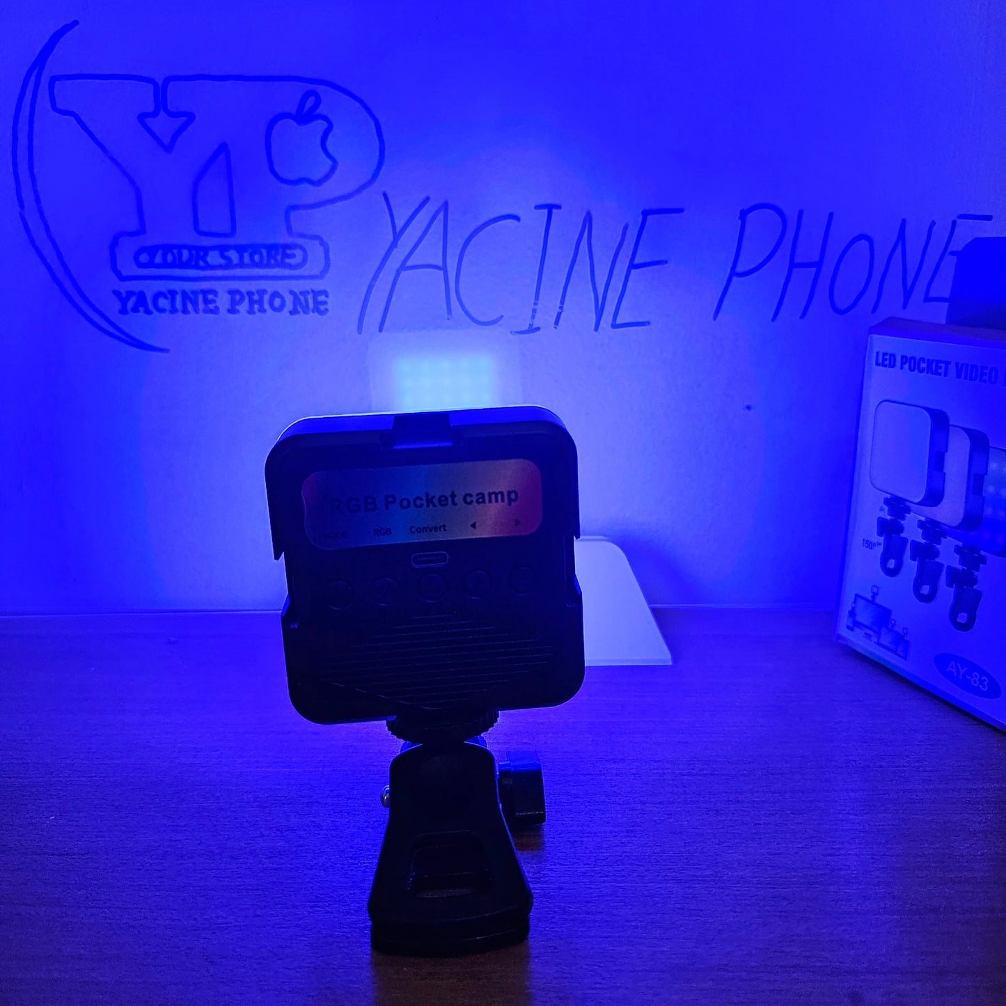 Led rgb 💡إضاءة متعددة الألوان قابل لإعادة الشحن مع ميكروفون مجاني