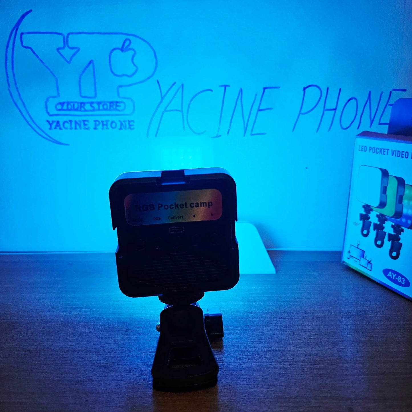 Led rgb 💡إضاءة متعددة الألوان قابل لإعادة الشحن مع ميكروفون مجاني