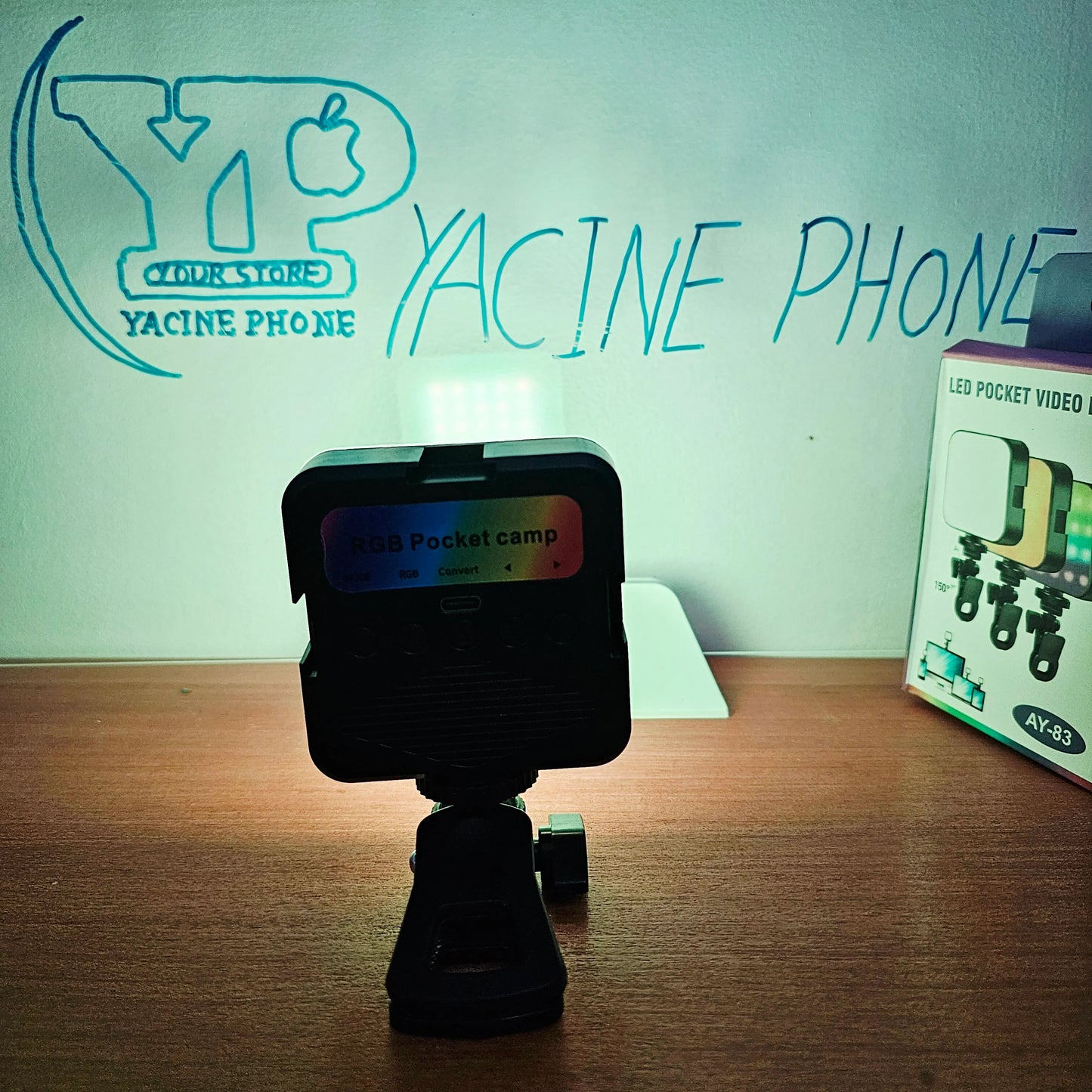 Led rgb 💡إضاءة متعددة الألوان قابل لإعادة الشحن مع ميكروفون مجاني