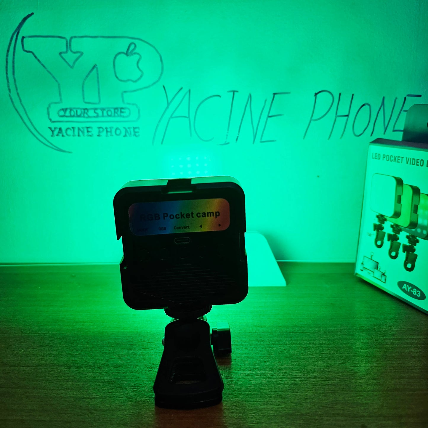 Led rgb 💡إضاءة متعددة الألوان قابل لإعادة الشحن مع ميكروفون مجاني